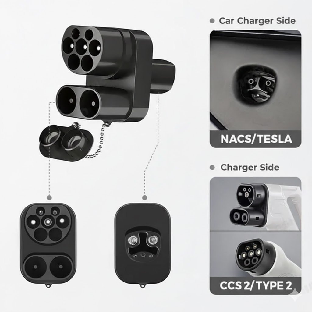 Tesla US Adapter (CCS2 to NACS) | DC Fast & AC Charging thumbnail 1