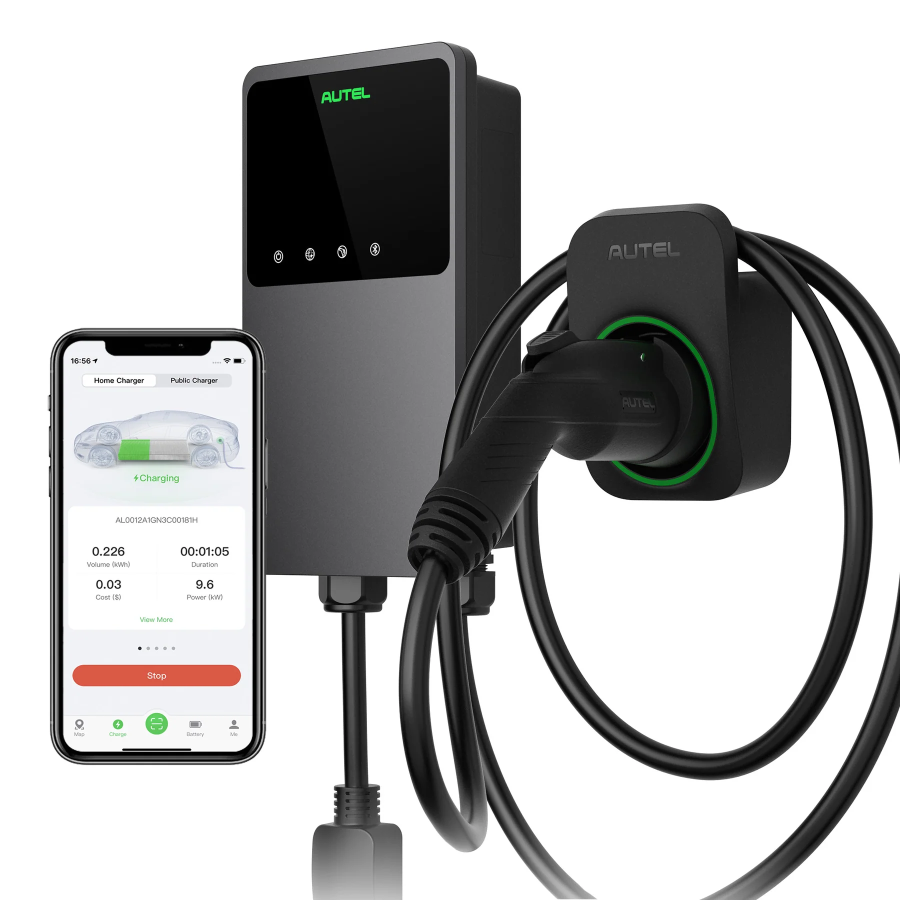 Autel MaxiCharger AC Elite Home 40A 9.6kW – NEMA 6-50 with Separate Holster thumbnail 1