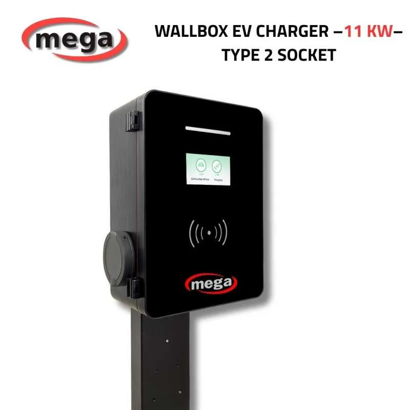 شاحن MEGA ذكي 11 كيلوواط بمقبس Type 2 – OCPP وRFID وتطبيق