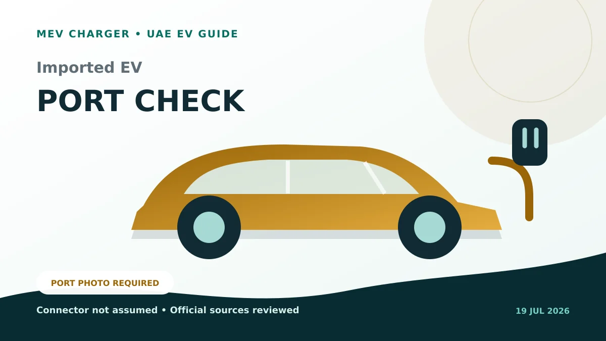 Imported EV Charging Port Check UAE: Photo & Version Guide
